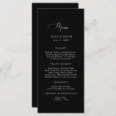 Menu Mariage noir et blanc (Devant / Derrière)