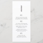 Menu mariage noir et blanc classique (Devant)