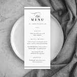 Menu Mariage noir et blanc classique<br><div class="desc">Ce menu classique de mariage élégant est simple et polyvalent. Il présente un design chic noir et blanc avec un monogramme,  des détails de script,  un cadre simple et un texte formel modifiable. Cliquez sur le bouton Modifier pour customiser cette conception.</div>