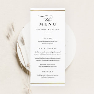 Menu Mariage noir et blanc classique