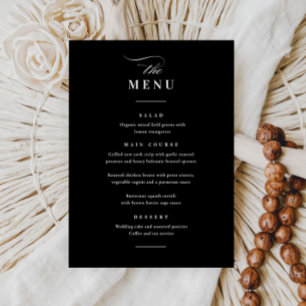 Menu Mariage noir et blanc classique