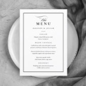 Menu Mariage noir et blanc classique