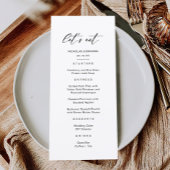 Menu Mariage noir et blanc classique