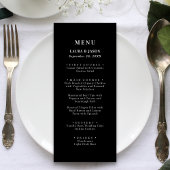 Menu Mariage noir et blanc Elegance moderne