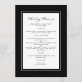Menu Mariage noir et blanc Frontières chic modernes (Devant)