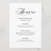 Menu Mariage Noir et Blanc | Luxe Classique (Devant)