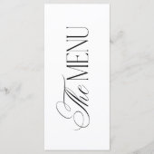 Menu Mariage Noir et Blanc Luxe Script Éternel (Devant)