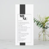 Menu Mariage noir et blanc minimal (Debout devant)