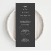 Menu Mariage noir et blanc minimaliste