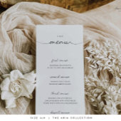 Menu Mariage noir et blanc minimaliste et chic