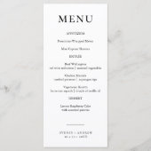 Menu Mariage noir et blanc moderne (Devant)