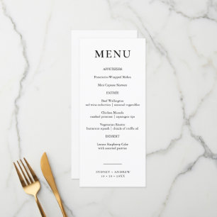 Menu Mariage noir et blanc moderne
