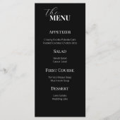 Menu Mariage noir et blanc moderne (Devant)