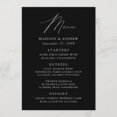 Menu Mariage noir et blanc moderne (Devant)