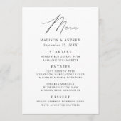 Menu Mariage noir et blanc moderne (Devant)