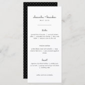 Menu Mariage noir et blanc simple (Devant / Derrière)