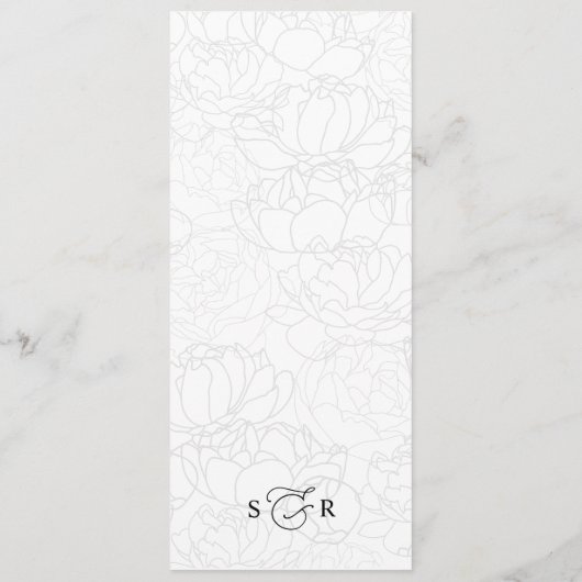 Menu Mariage noir et blanc simple et élégant (Dos)