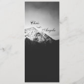 Menu Mariage noir et blanc sous les montagnes (Dos)