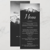 Menu Mariage noir et blanc sous les montagnes (Devant / Derrière)