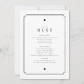 Menu Mariage noir et blanc sur mesure White ID1090 (Devant)