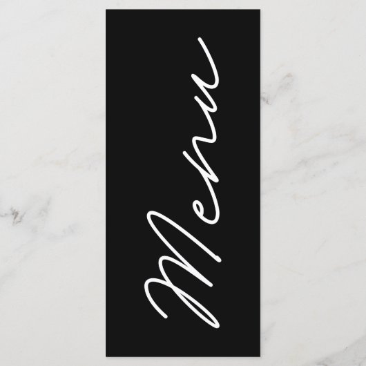 Menu Mariage noir et blanc tout simplement élégant (Dos)