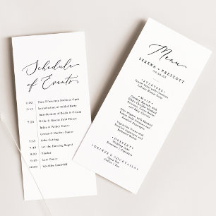 Menu Mariage noir et calendrier des événements