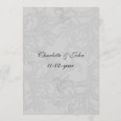 Menu mariage noir et gris argenté (Dos)