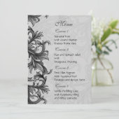 Menu mariage noir et gris argenté (Debout devant)