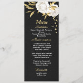 menu mariage noir floral or blanc (Devant)