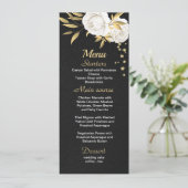menu mariage noir floral or blanc (Debout devant)