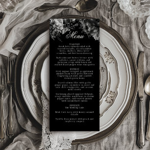 Menu Mariage noir gothique classique