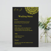 Menu mariage noir mandala or (Debout devant)