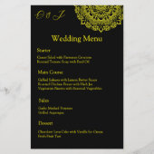 Menu mariage noir mandala or (Devant)