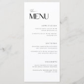 Menu Mariage noir minimaliste et moderne (Devant)