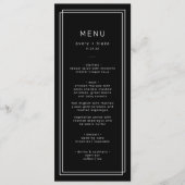 Menu Mariage noir moderne / AVERY Suite (Devant)