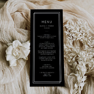 Menu Mariage noir moderne / AVERY Suite