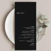 Menu Mariage noir moderne minimaliste