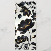 Menu Mariage noir & or Floral Greige (Dos)