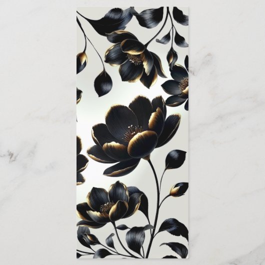 Menu Mariage noir & or Floral Greige (Dos)