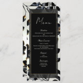 Menu Mariage noir & or Floral Greige (Devant / Derrière)