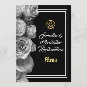 Menu mariage noir pentacle Wiccan