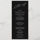 Menu Mariage noir simple et élégant (Devant)
