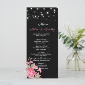 Menu Mariage noir Whimsical String Lights (Debout devant)