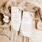 Menu mariage + Note Merci | Boho Napkin Note