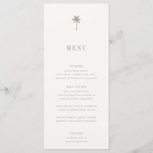 Menu Mariage OASIS Palm Tree (Devant)