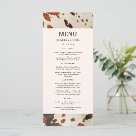 Menu Mariage occidental (Debout devant)