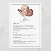 Menu Mariage occidental bohème rustique Fleurs de maria (Devant)