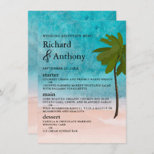 Menu Mariage Ocean Beach Palm Tree