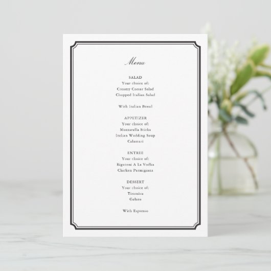 Menu Mariage officiel (Debout devant)