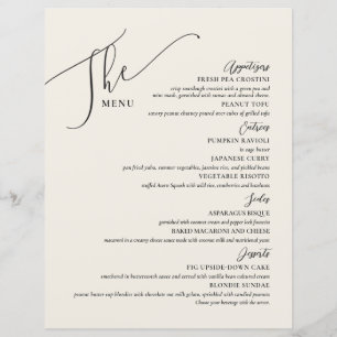Menu Mariage officiel Elégant Black Bone